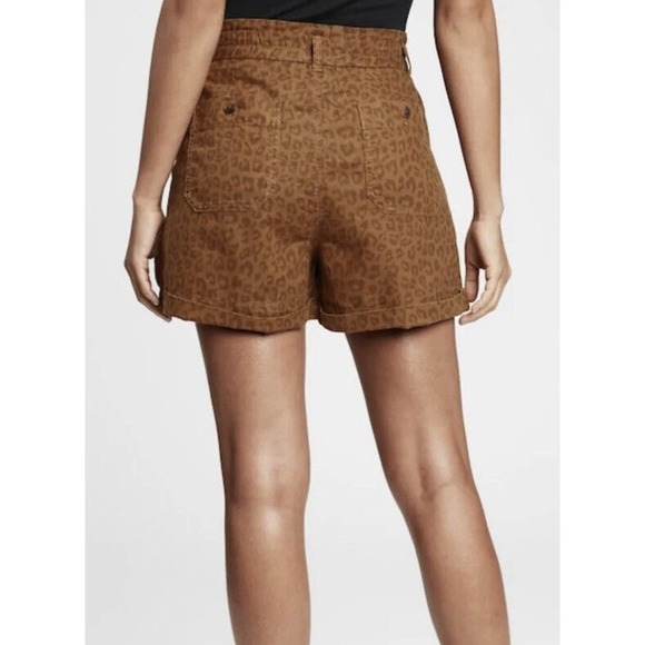 GAP Women’s Button Fly Leopard Print High Rise Linen Blend Shorts Size 0 NWT​​ - Picture 11 of 12